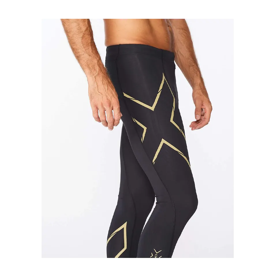 2XU Men's Light Speed Compression Tights Black/Gold Reflective