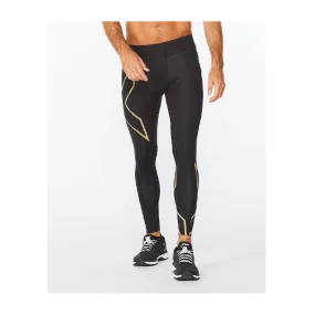 2XU Men's Light Speed Compression Tights Black/Gold Reflective