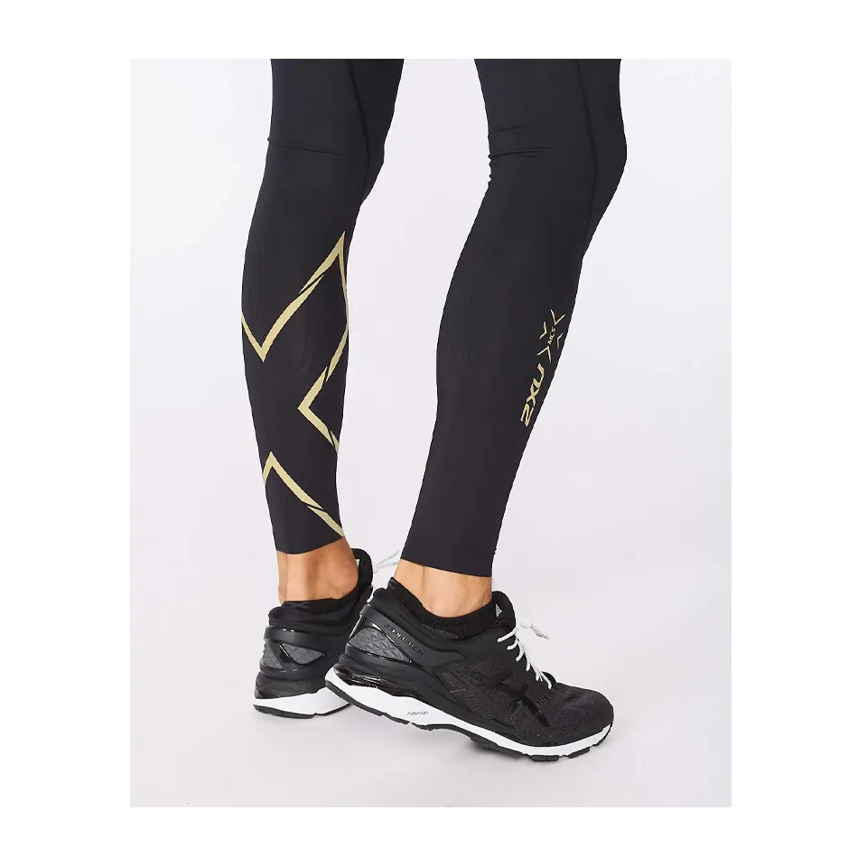 2XU Men's Light Speed Compression Tights Black/Gold Reflective