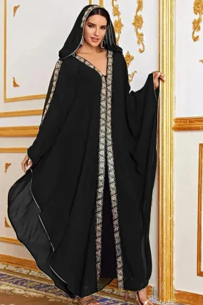 Abaya Morocco Kaftan Dubai Hooded Maxi Dress for Muslim Women