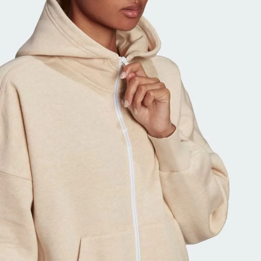 Adidas Sportswear Studio Lounge Fleece Full-Zip Women Sportswear Hoody Beige