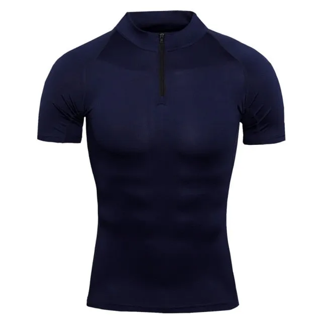 Ashore Shop Mens Running and Bodybuilding Zipper Fitness Shirt