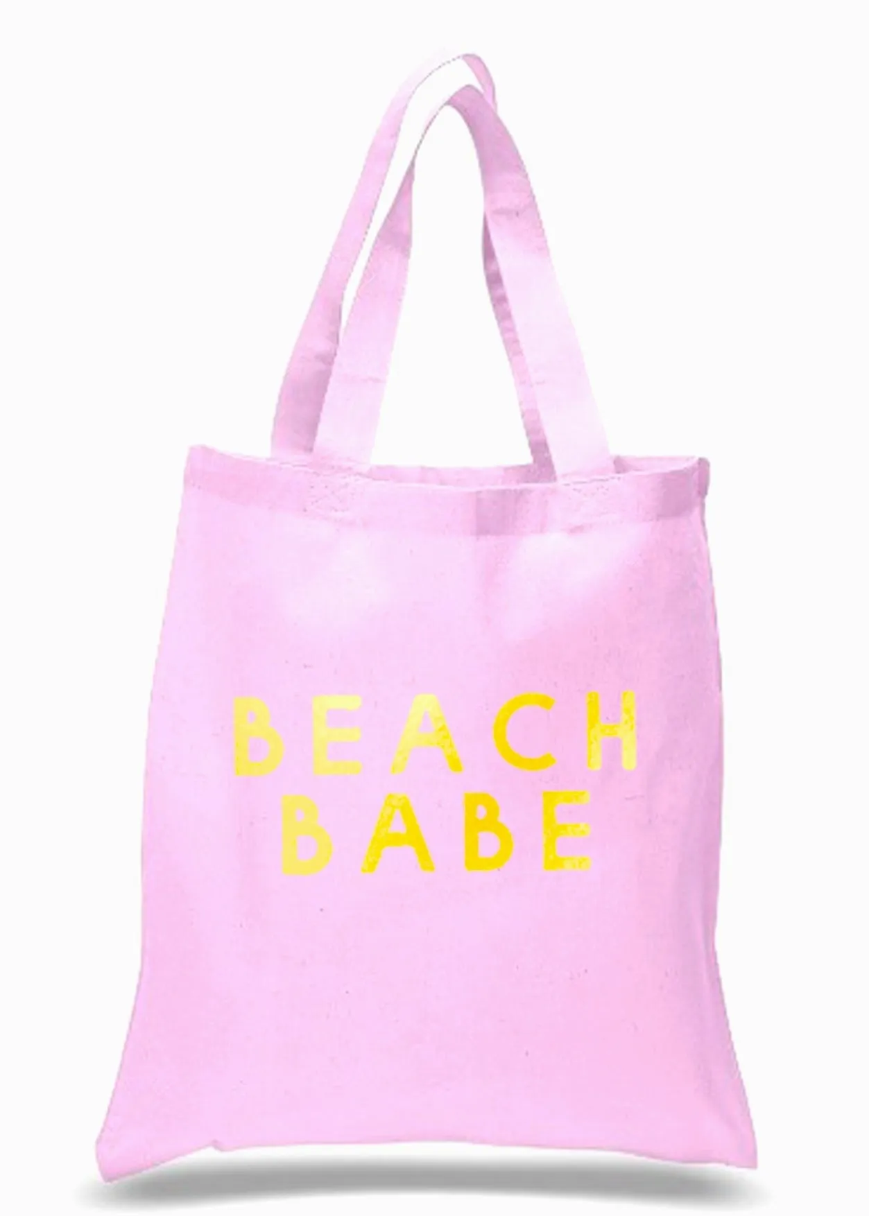 BEACH BABE GOLD AND PINK BEACH BAG