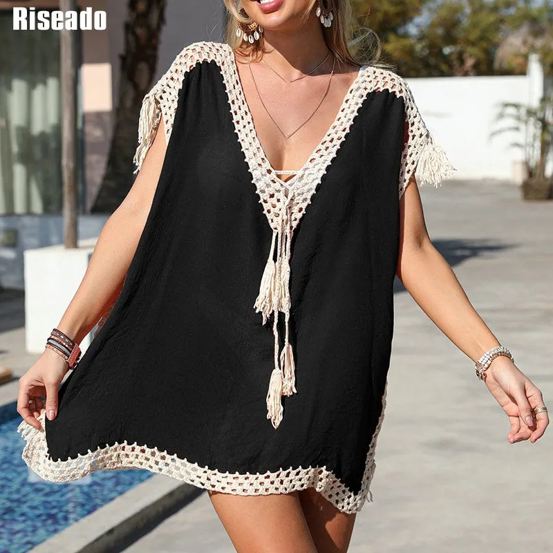 Beach Crochet Cover Ups Solid Bikinis Cover Up Womens Swimsuits 2022