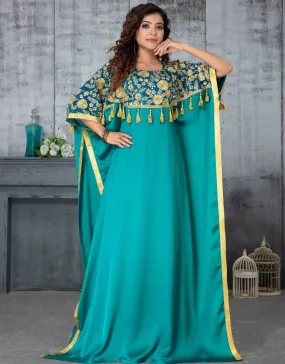 Beautiful  Golden Embroidery  Arabic Style Moroccan  Kaftan