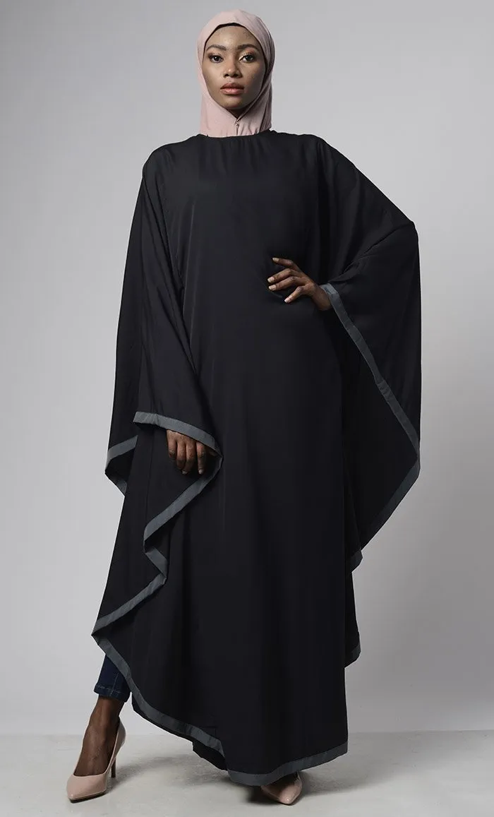 Black Grey Bordered Kaftan - Final Sale