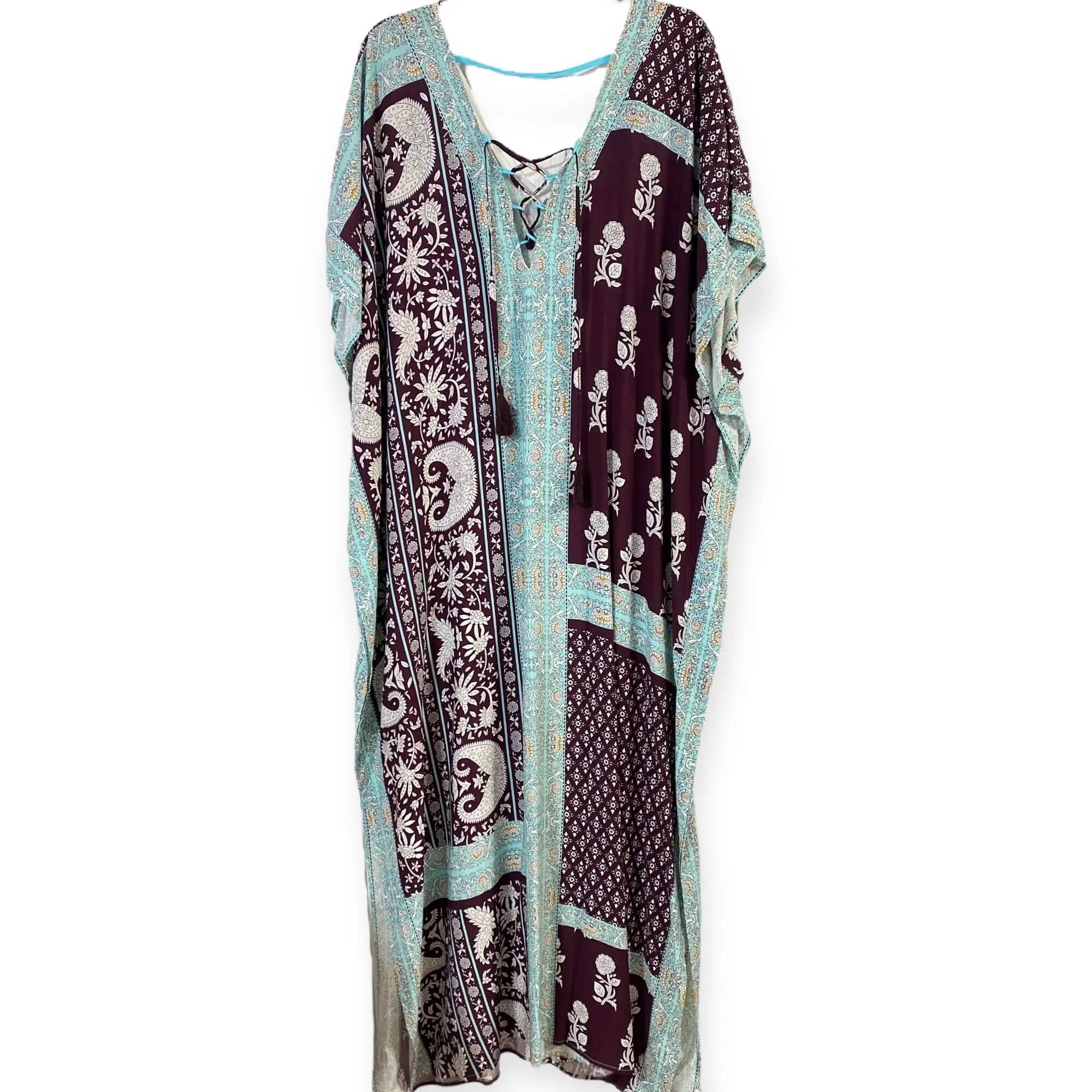 Boho Floral Cotton Maxi Beach Cover Ups