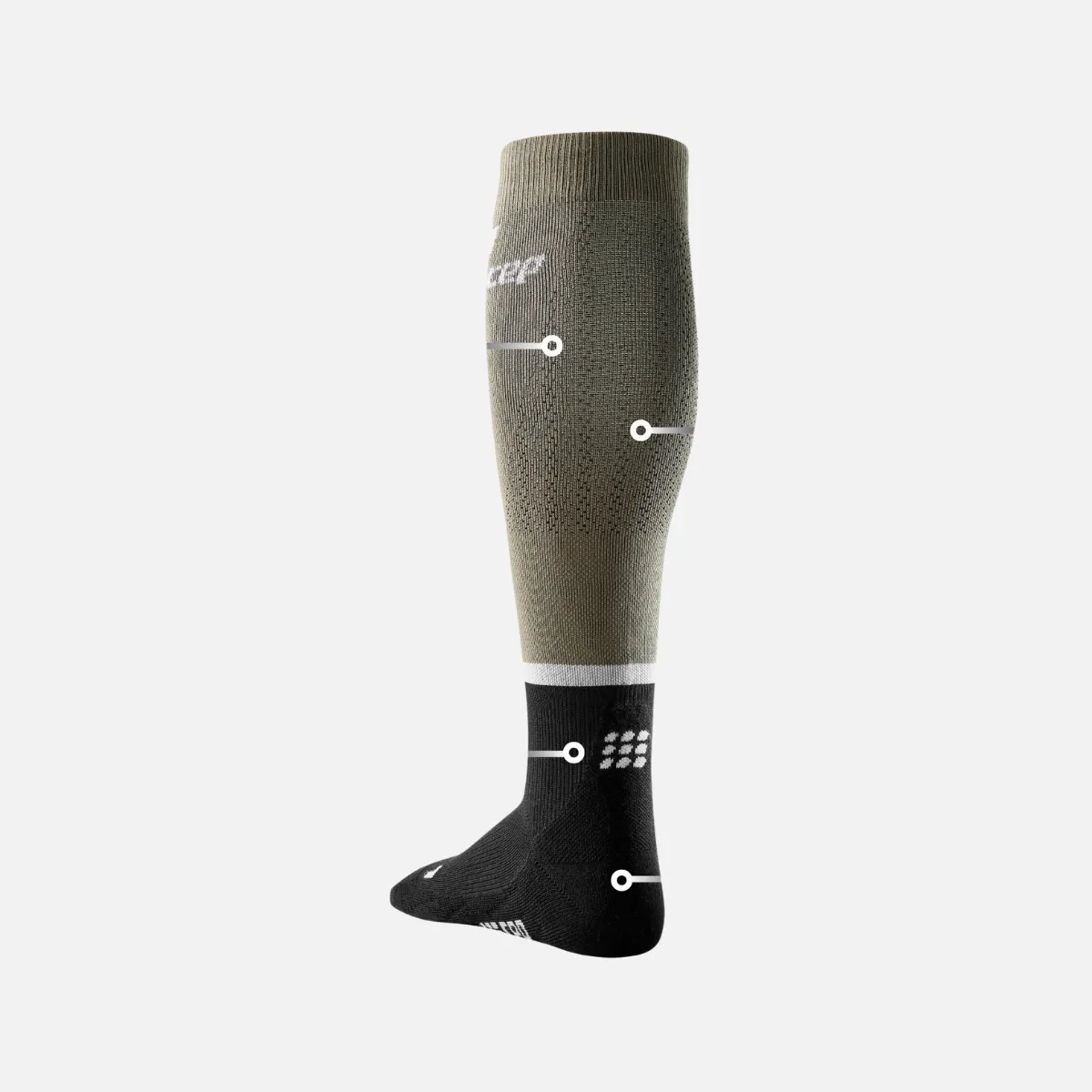 Cep The Run Compression 4.0 Men's Tall Socks -Olive/Black