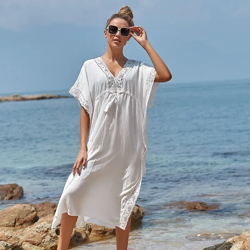 Crochet Lace Trim Kaftan