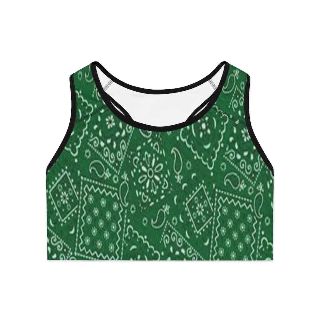 Crowgodshi Designer Green Colors Sports Bra