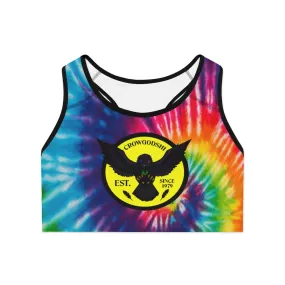 Crowgodshi Designer Rainbow Tie Dye Sports Bra