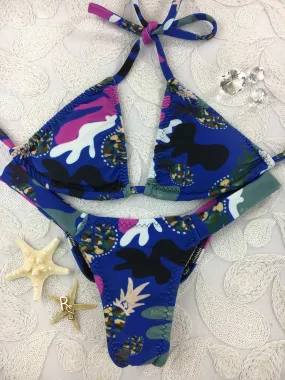 Custom Ravish Blue/Pink Camo Pineapple Band bikini***(SUIT SOLD PER PIECE OR SET, price varies)