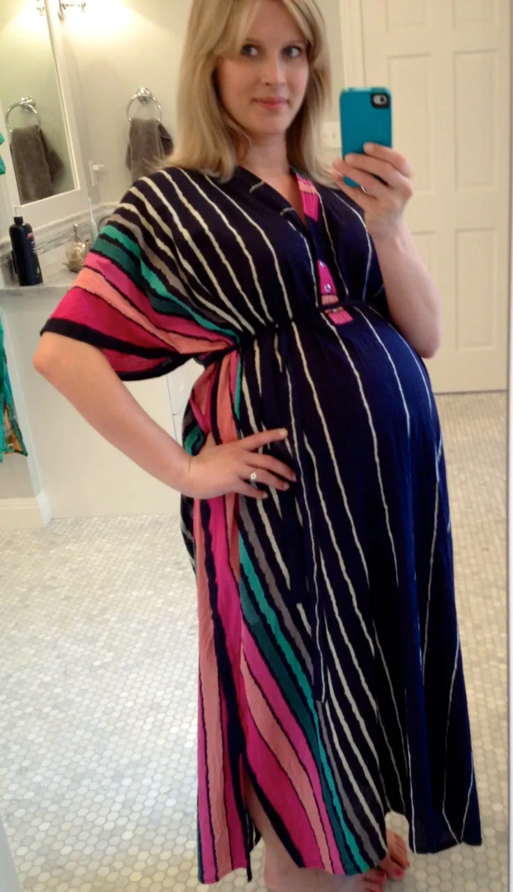 Dark Blue Stripes Front Buttoned Hospital Gown