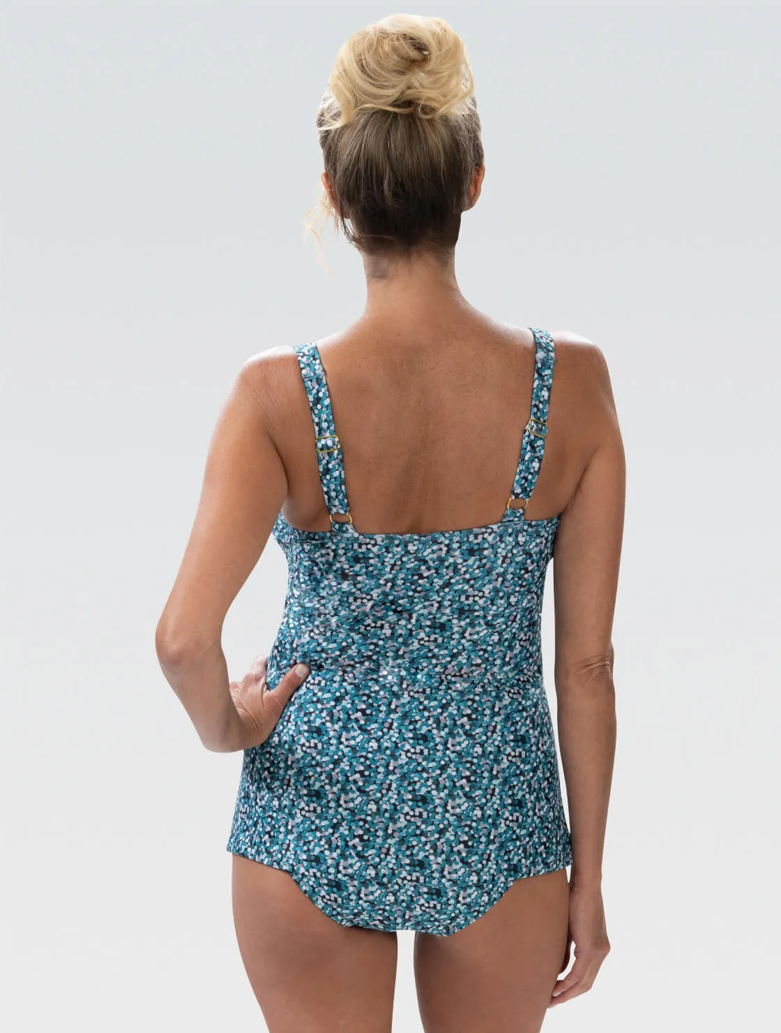 Dolfin Aquashape Dot Print Wrap Front Tankini Top