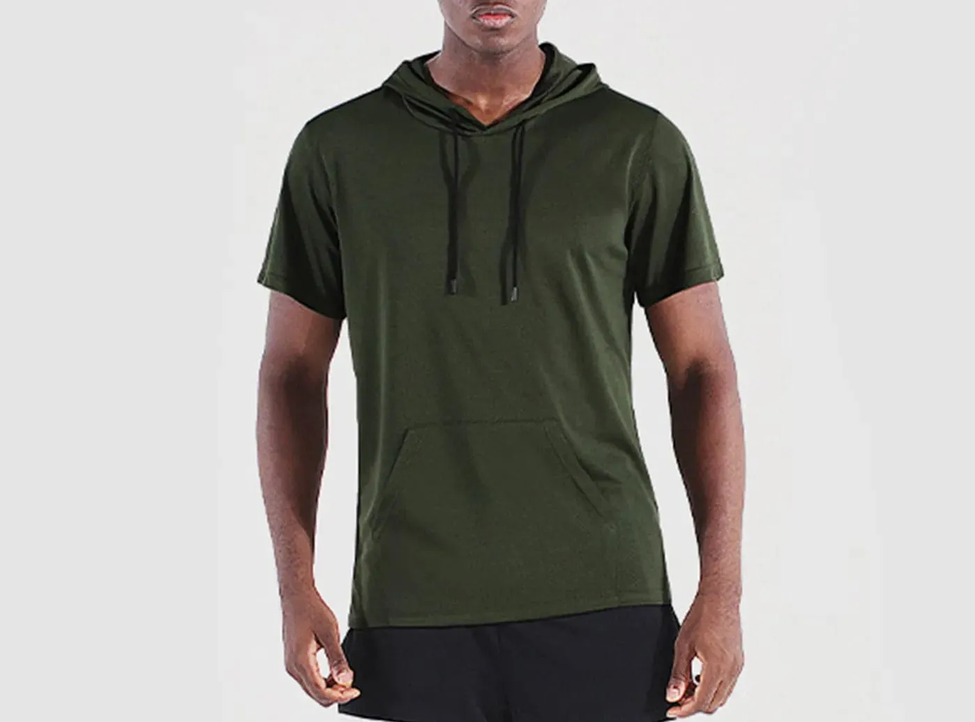 FitVille Men's Short-Sleeve Hoodie