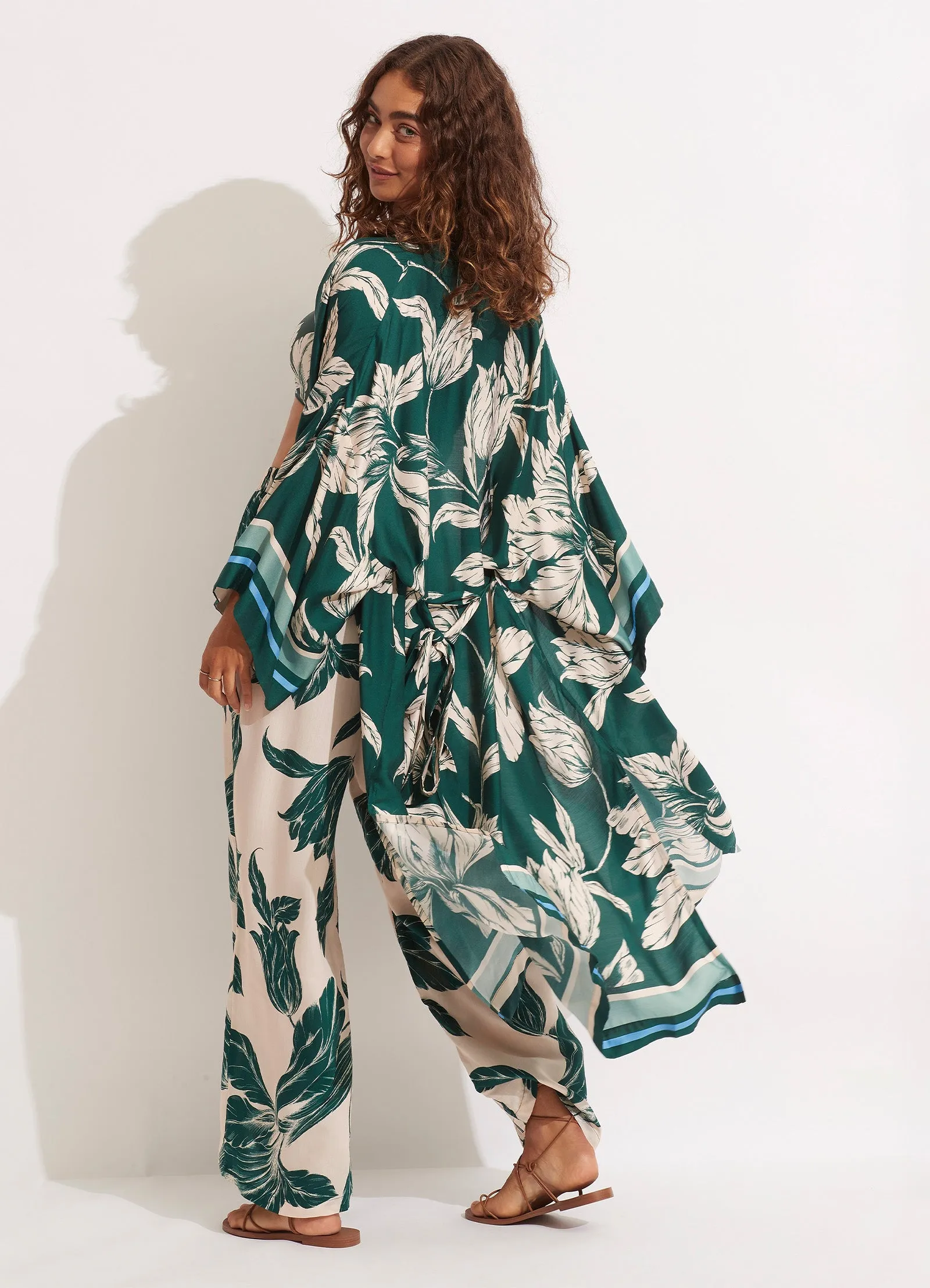 Fleur de Bloom Kimono - Evergreen