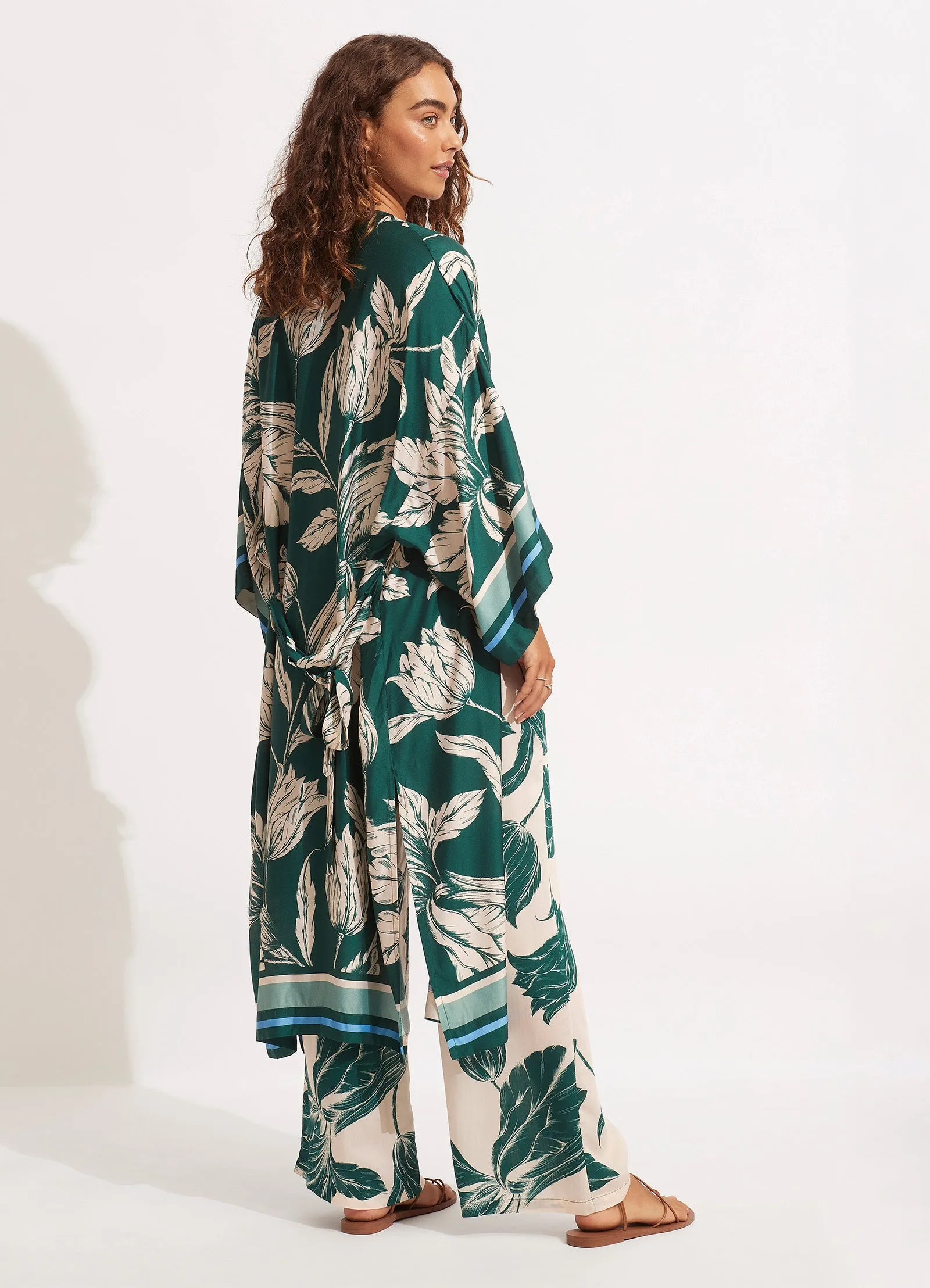 Fleur de Bloom Kimono - Evergreen