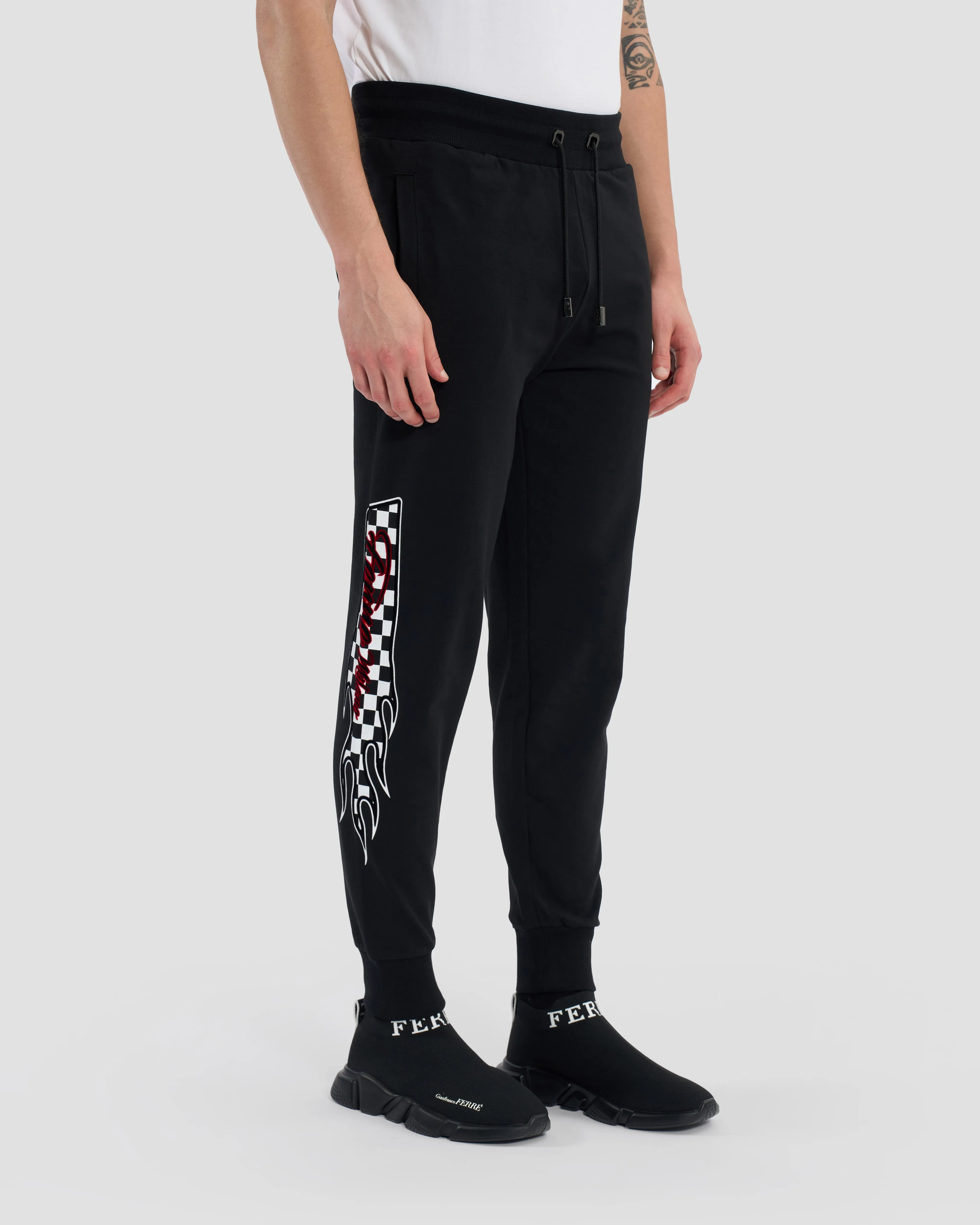 Flock Checkerboard Printed Track Pants