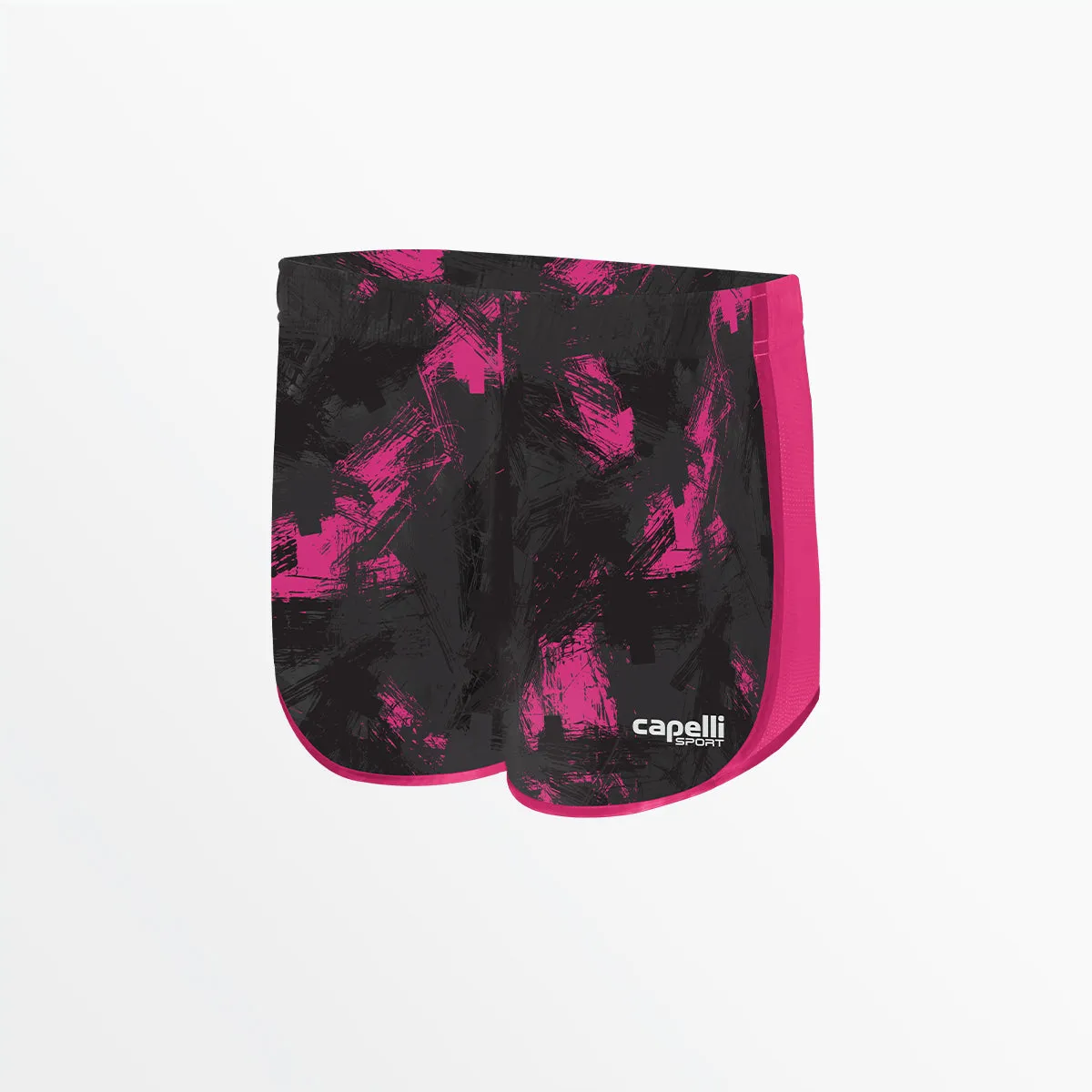 GIRL'S CAMO STROKES 2-TONE RUNNING SHORTS