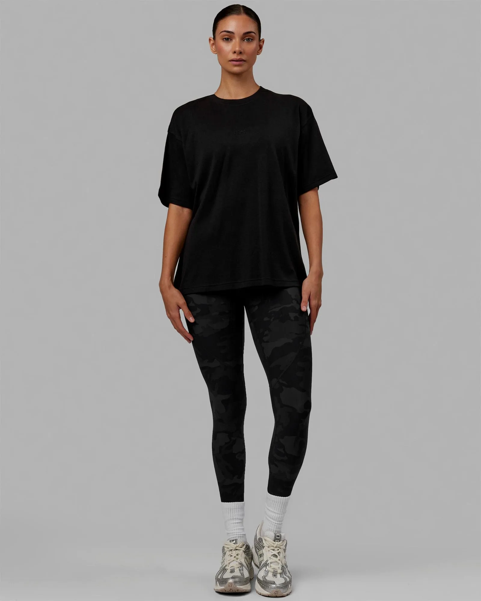 Go-To Modal Oversized Tee - Black-Black