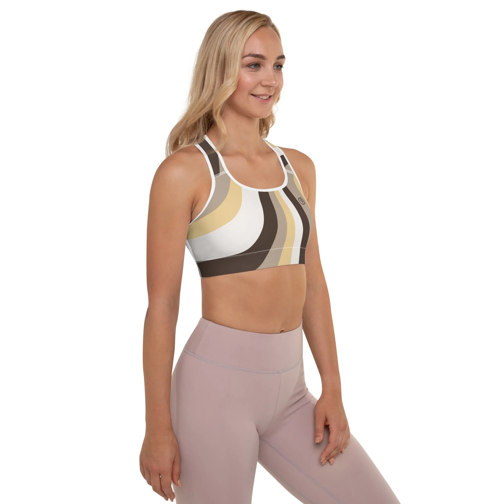 Humble Sportswear™ Abstract Brown Padded Dri-Fit Sports Bra