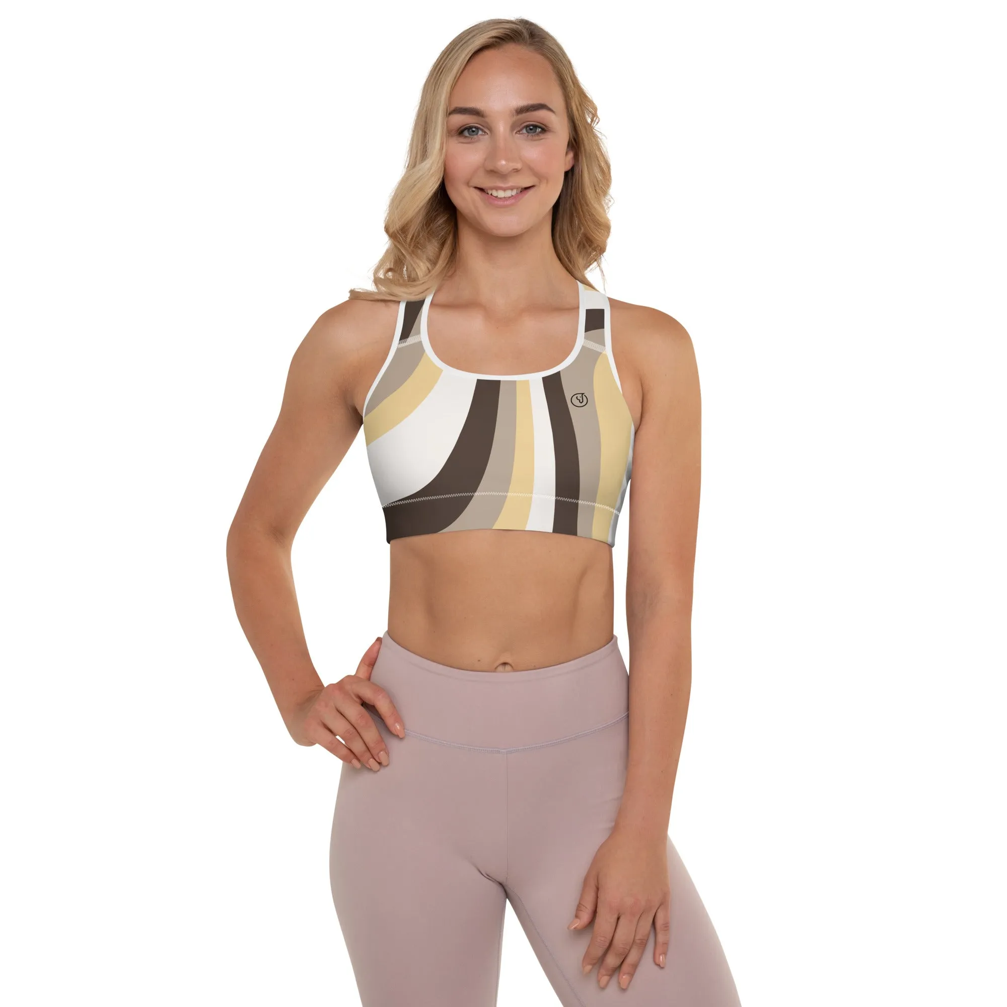 Humble Sportswear™ Abstract Brown Padded Dri-Fit Sports Bra