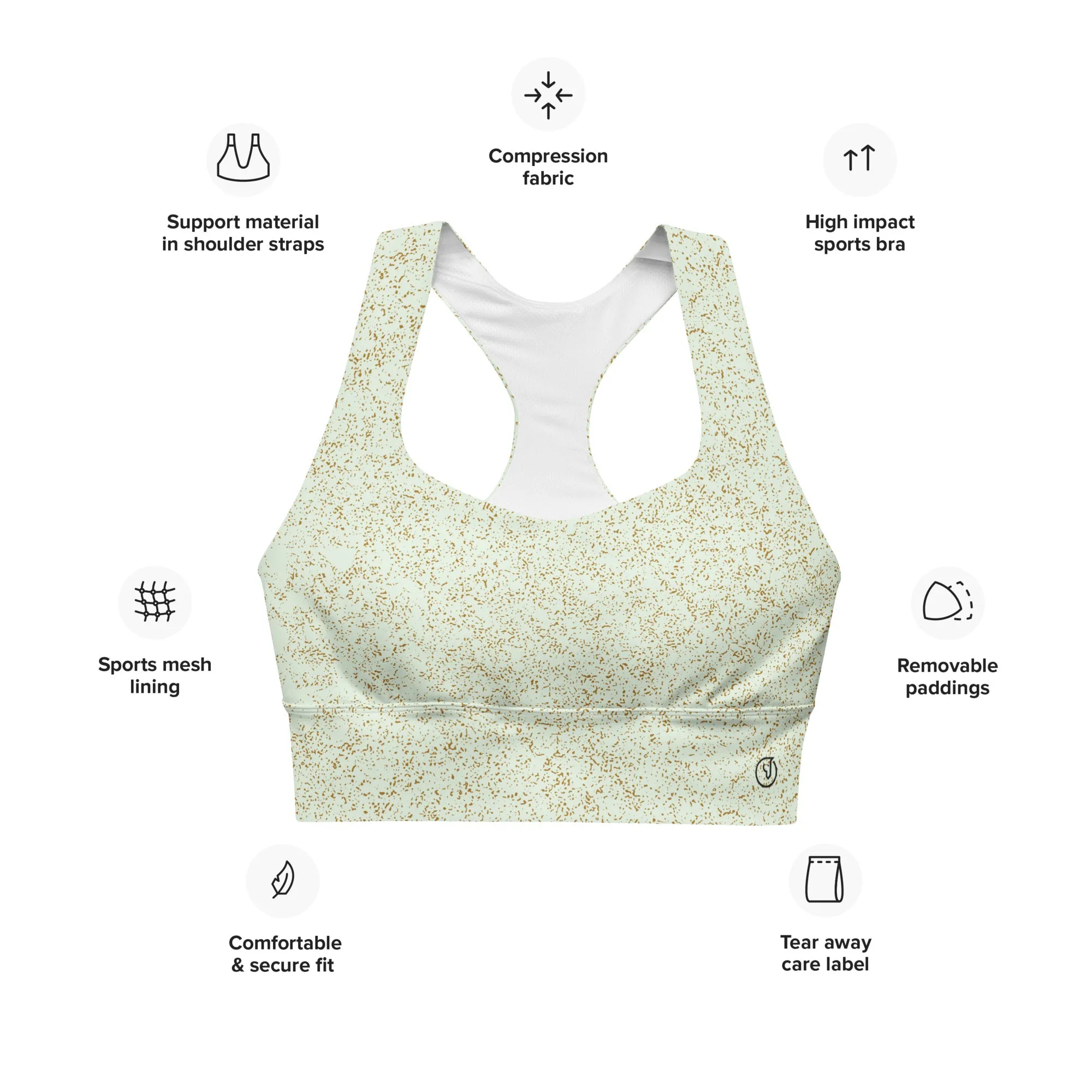 Humble Sportswear™ Motley Green Compression Sports Bra