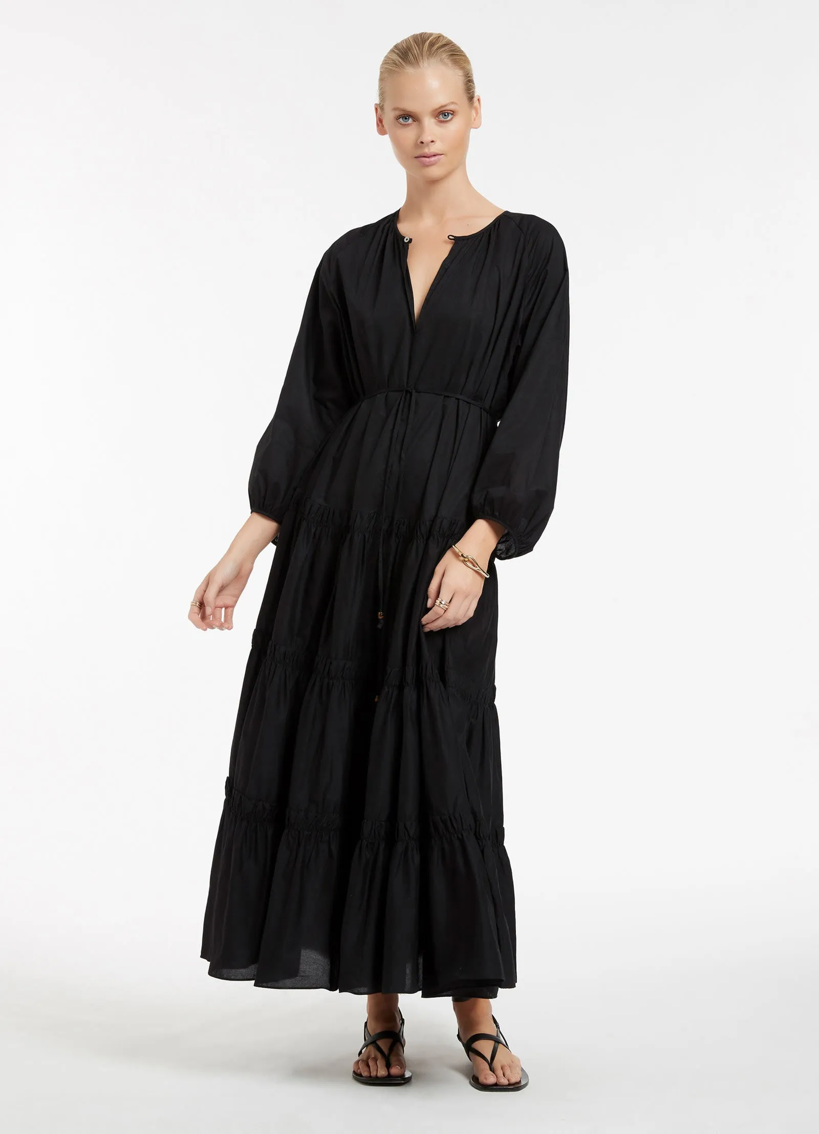 JETSET Tiered Maxi Dress - Black