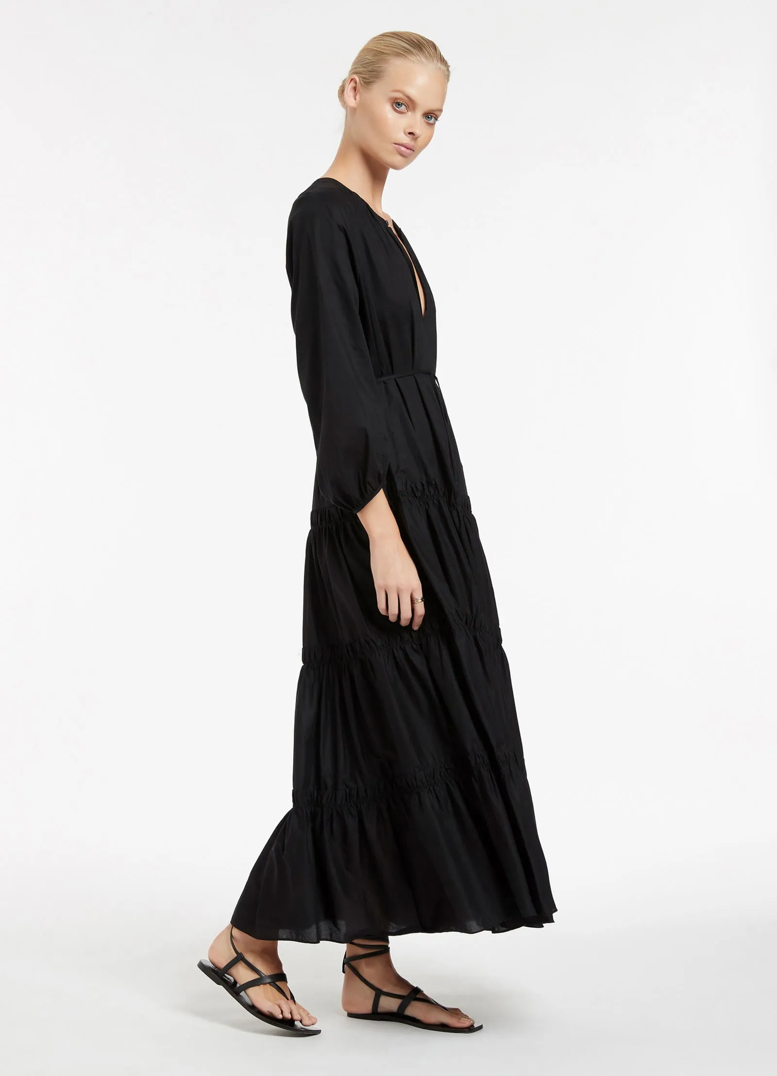 JETSET Tiered Maxi Dress - Black