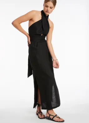 Jetset Wrap Front Dress - Black