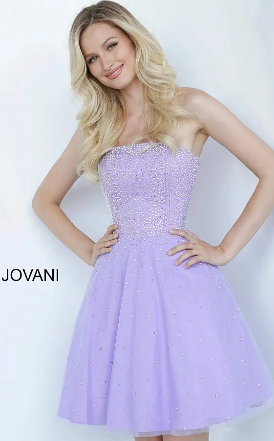 Jovani Kids K68936 Strapless Fit & Flare Beaded Girls Formal Party Dress Crystal