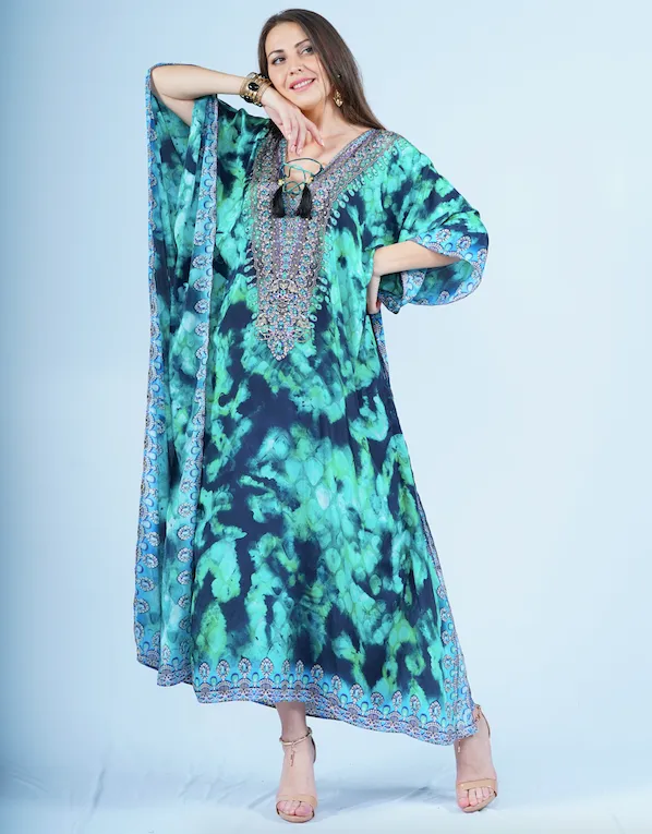 Maxi Kaftan- Emerald Reptile