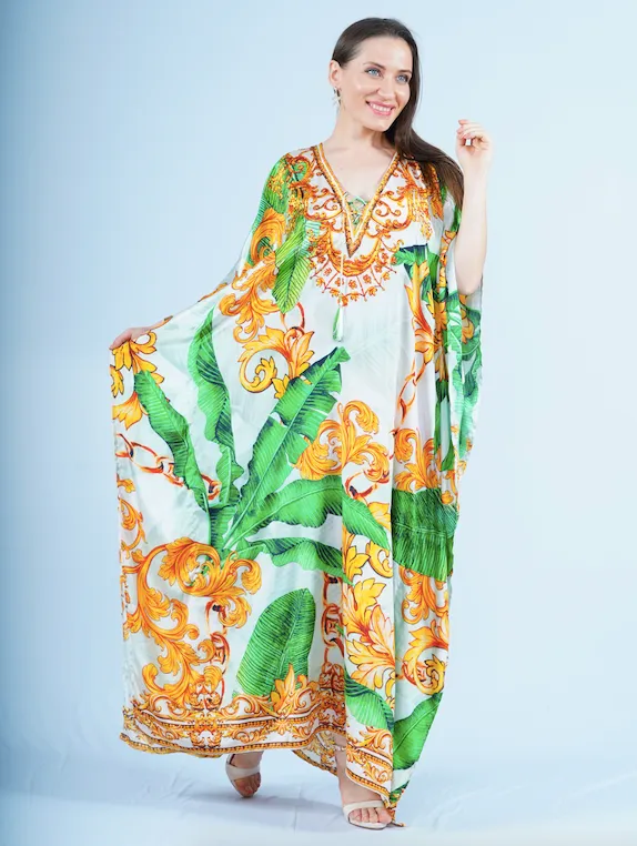 Maxi Kaftan- Palm Gold