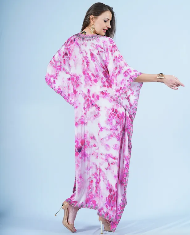 Maxi Kaftan- Pink Reptile