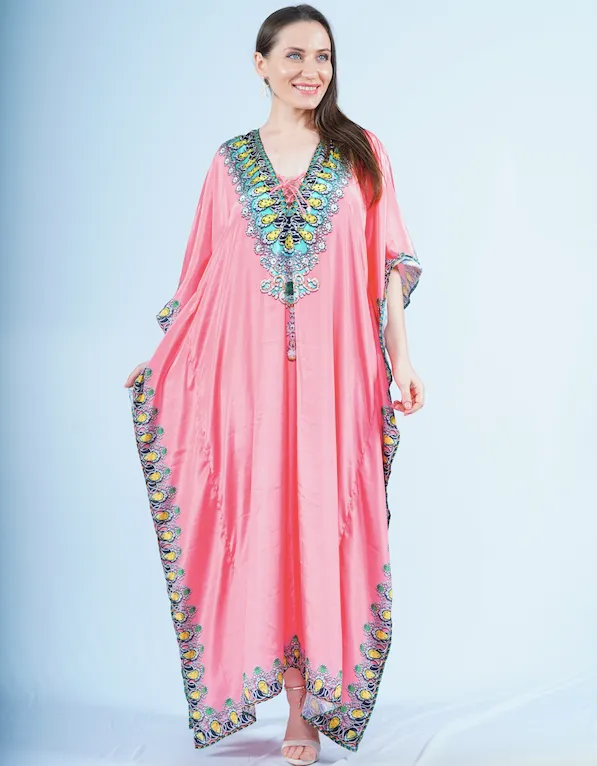 Maxi Kaftan- Pink Solid