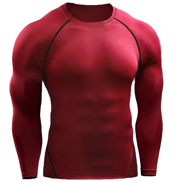 Men’s Elastic Long Sleeve Compression T Shirt