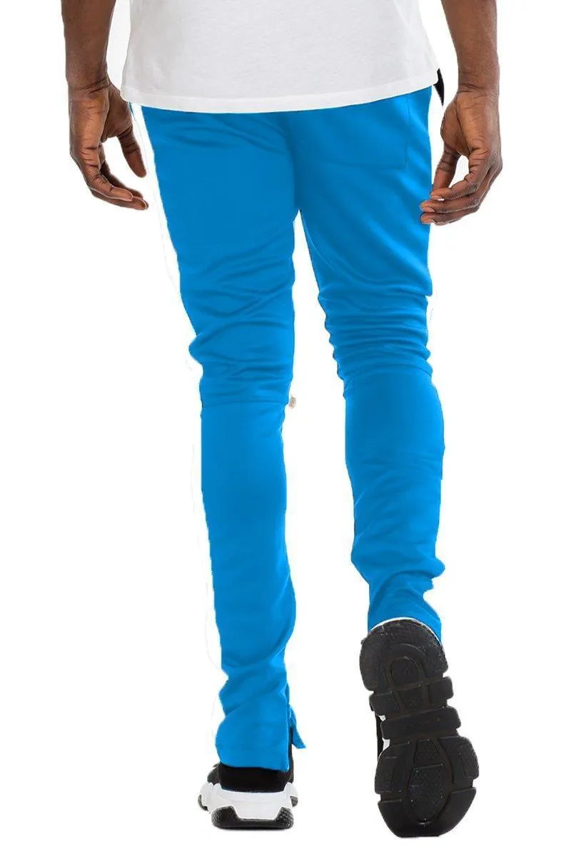 Mens Sky Blue Slim Fit Track Pants Joggers