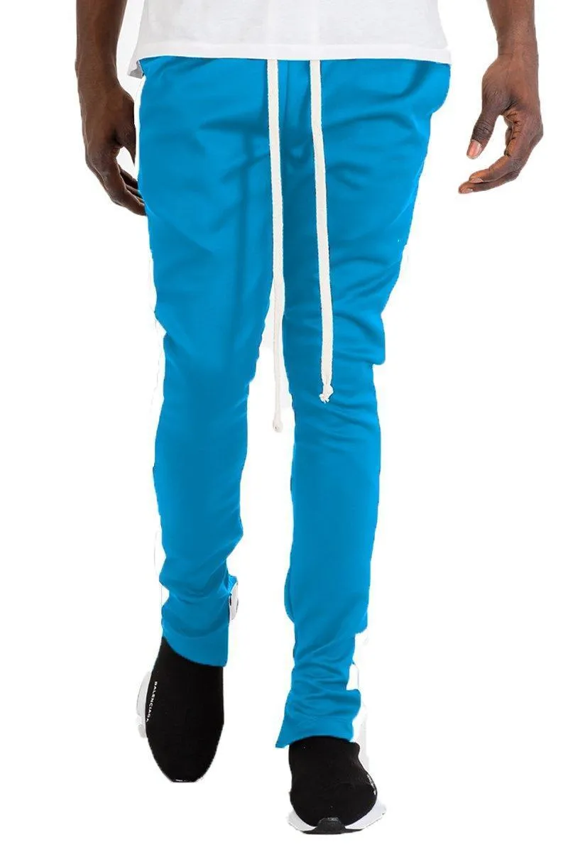 Mens Sky Blue Slim Fit Track Pants Joggers