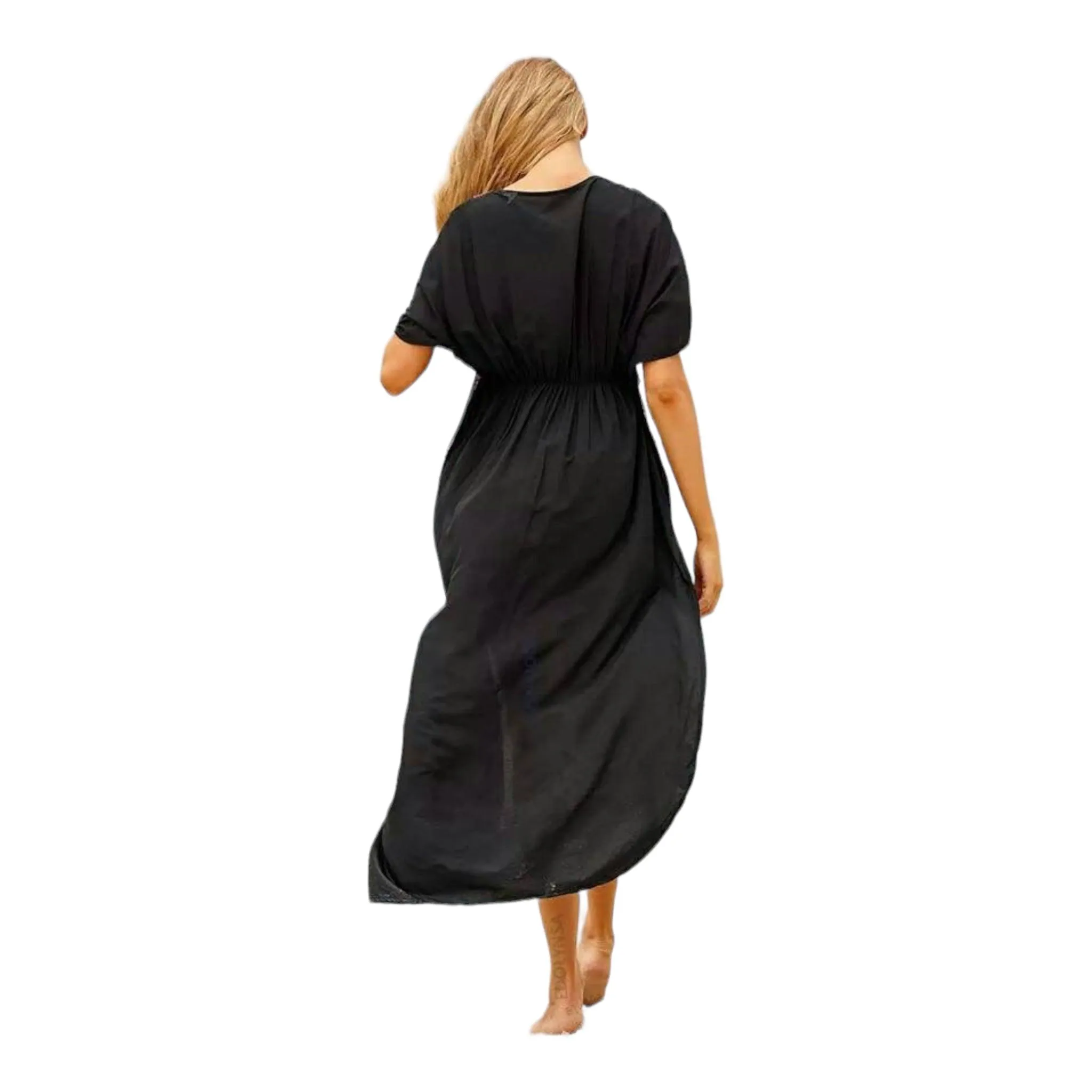 Midnight Elegance Black Maxi Kaftan