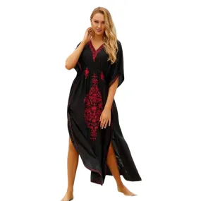 Midnight Elegance Black Maxi Kaftan