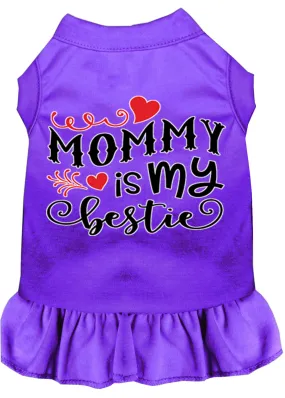 Mommy Is My Bestie Screen Print Dog Dress Purple Xxxl (20)