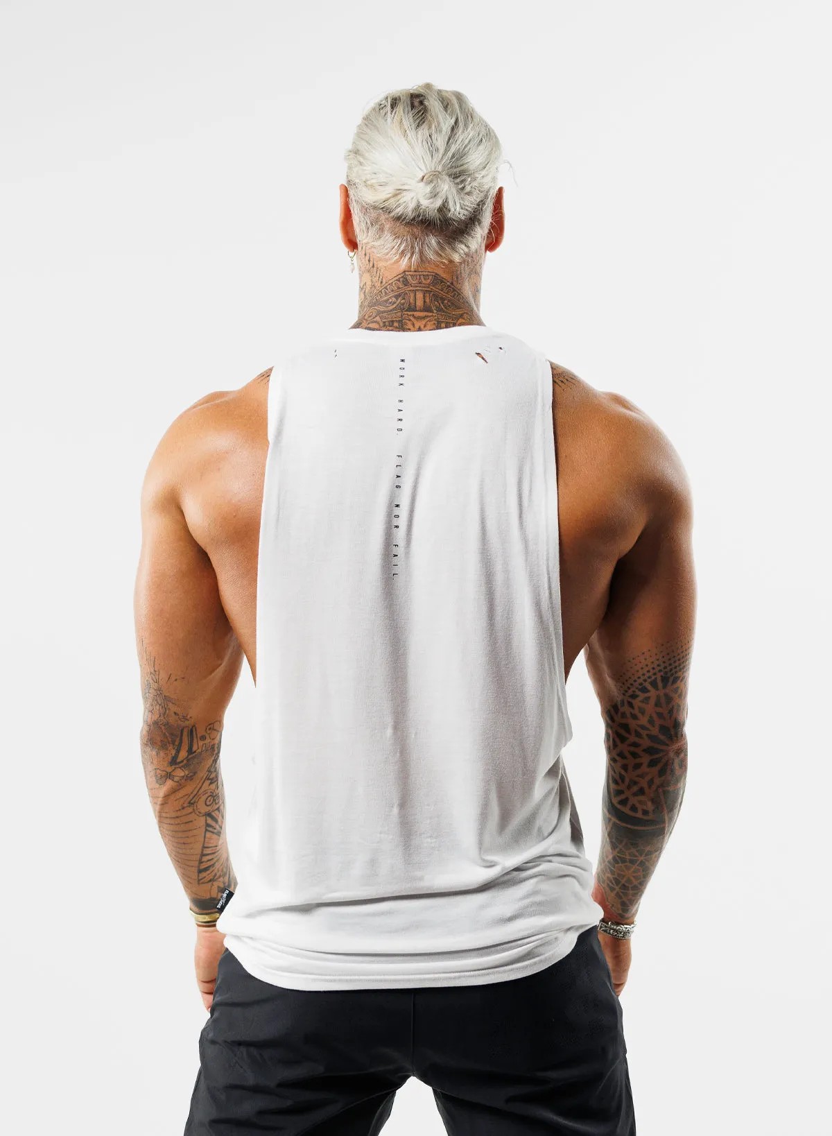 MOTO DISTRESSED BRO TANK - WHITE