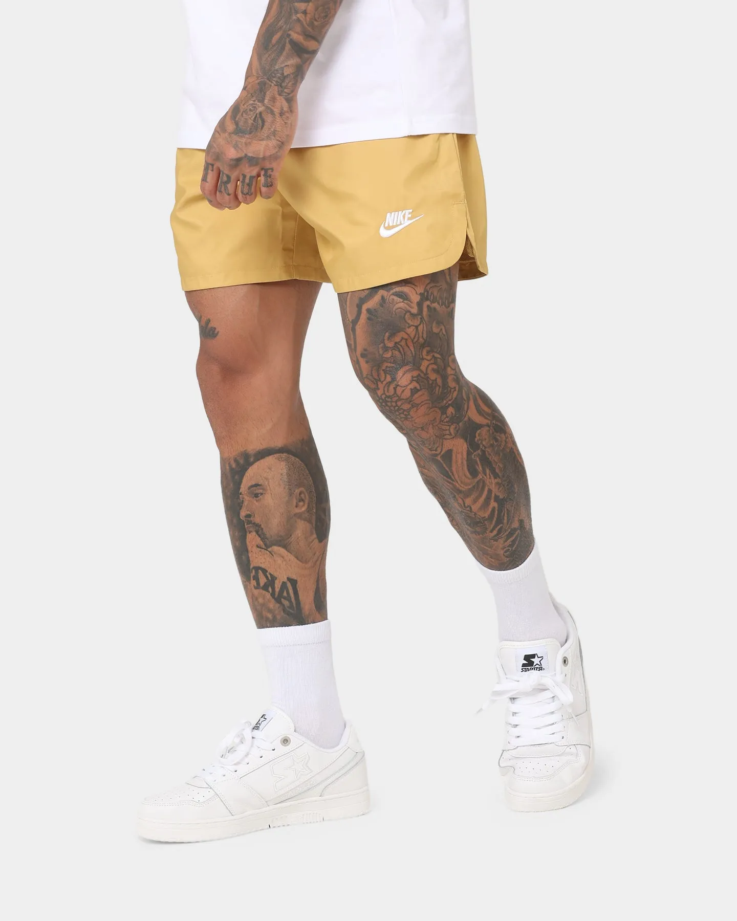 Nike Club Woven Lined Flow Shorts Wheat Gold/White