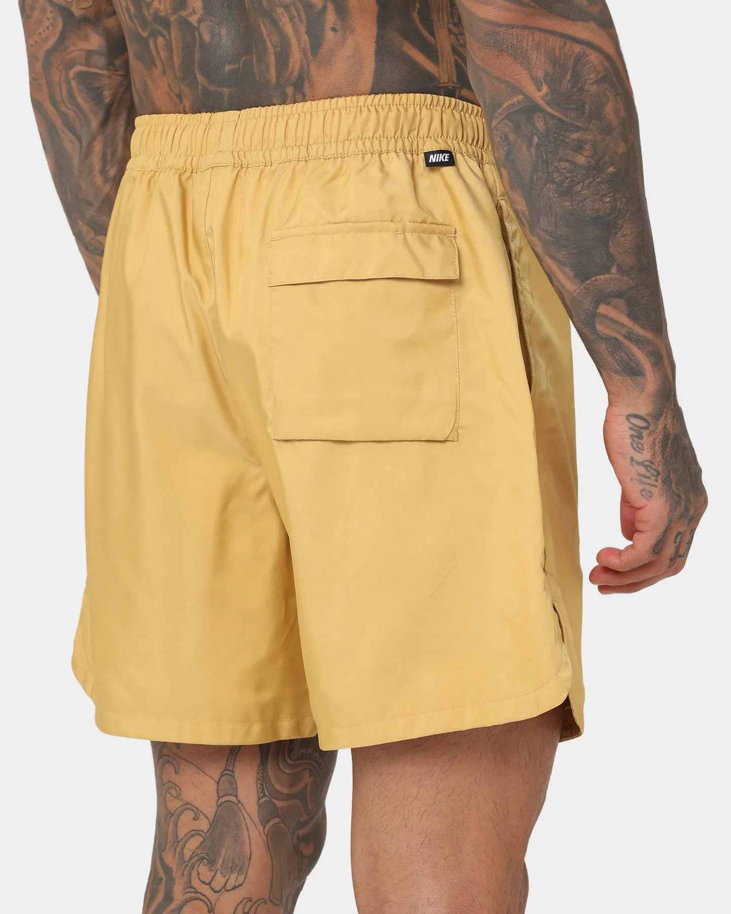 Nike Club Woven Lined Flow Shorts Wheat Gold/White