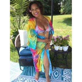 Pastel Rainbow Embroidered Sarong