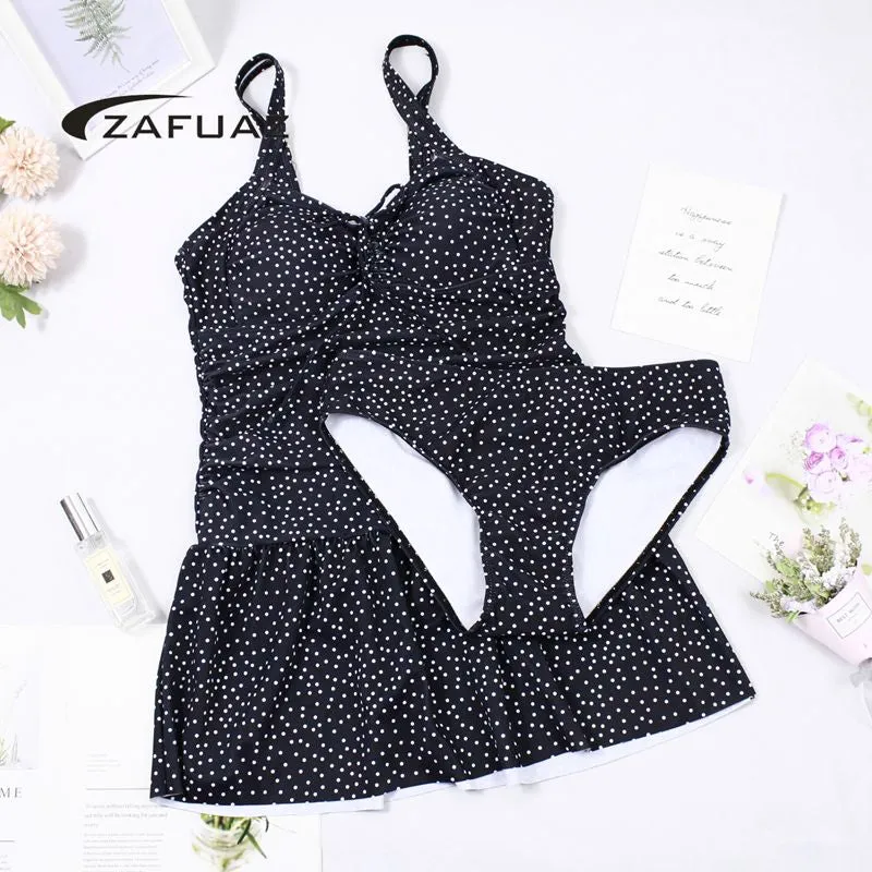 Polka Dots Plus Size Swimwear 1 and 2 Piece Swimsuit Monokini Bathing Suit Swimsuit Bikini