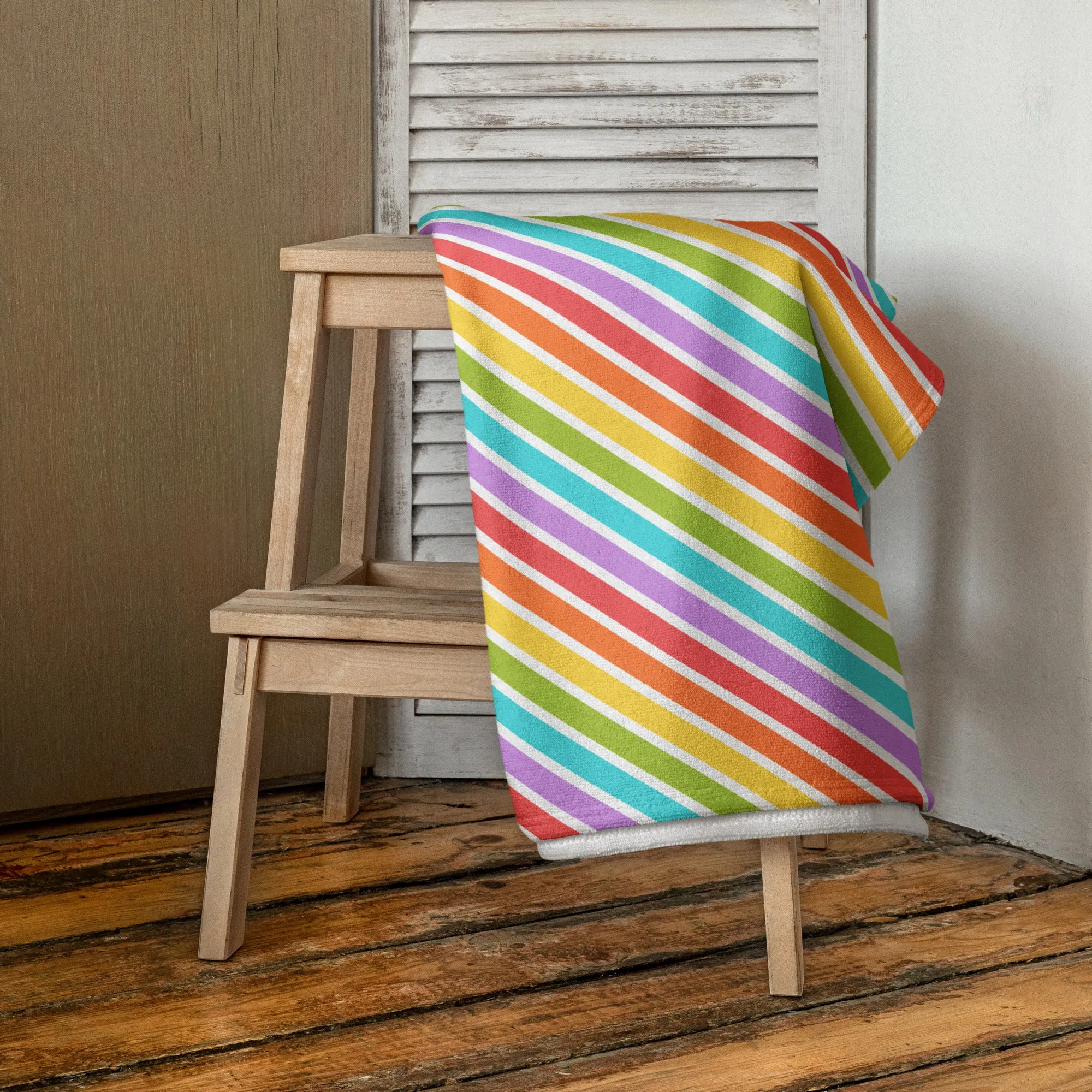 Rainbow Stripe Beach Towel