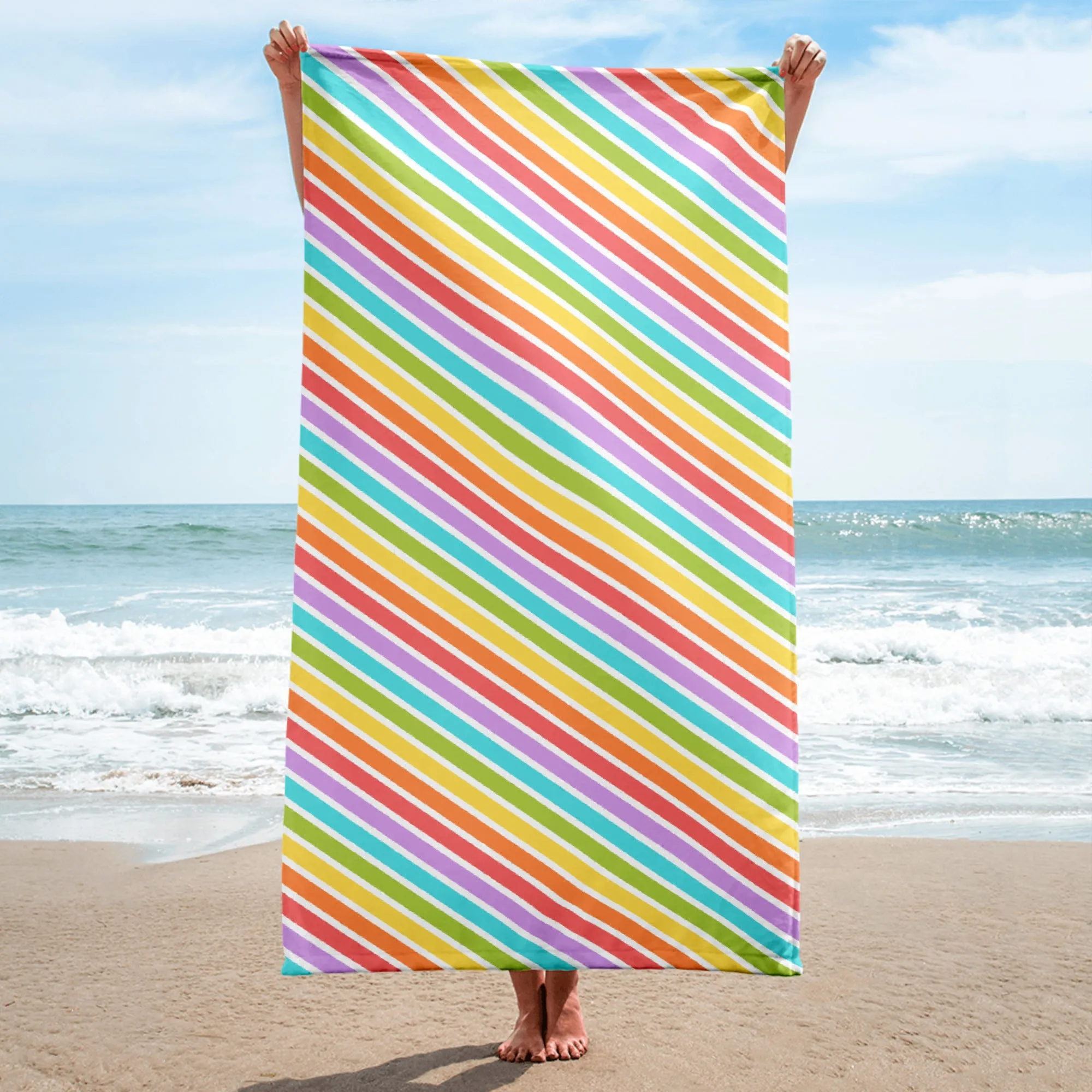 Rainbow Stripe Beach Towel