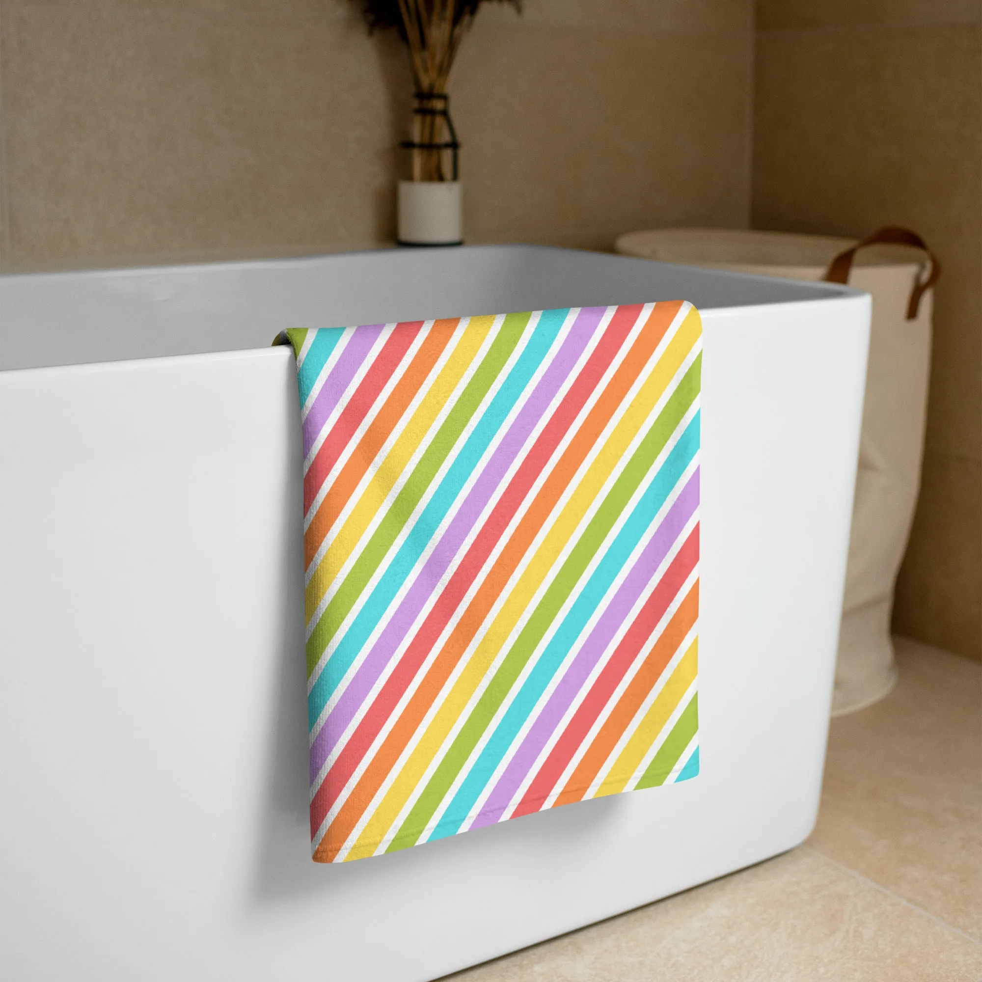 Rainbow Stripe Beach Towel