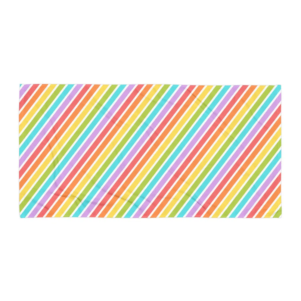 Rainbow Stripe Beach Towel